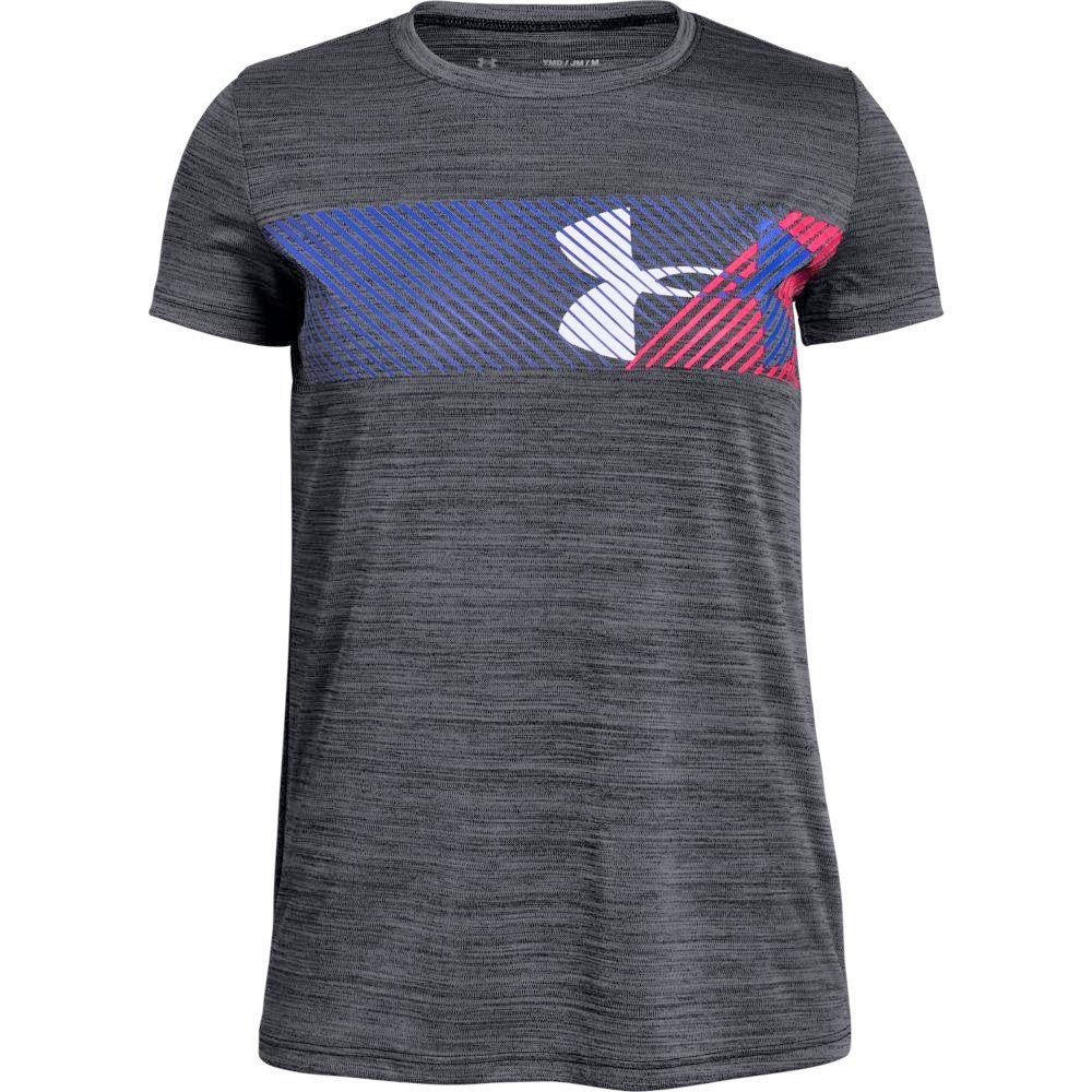 Under Armour Hybrid Big Logo Girls Short Sleeve Shirt YMD/JM/M